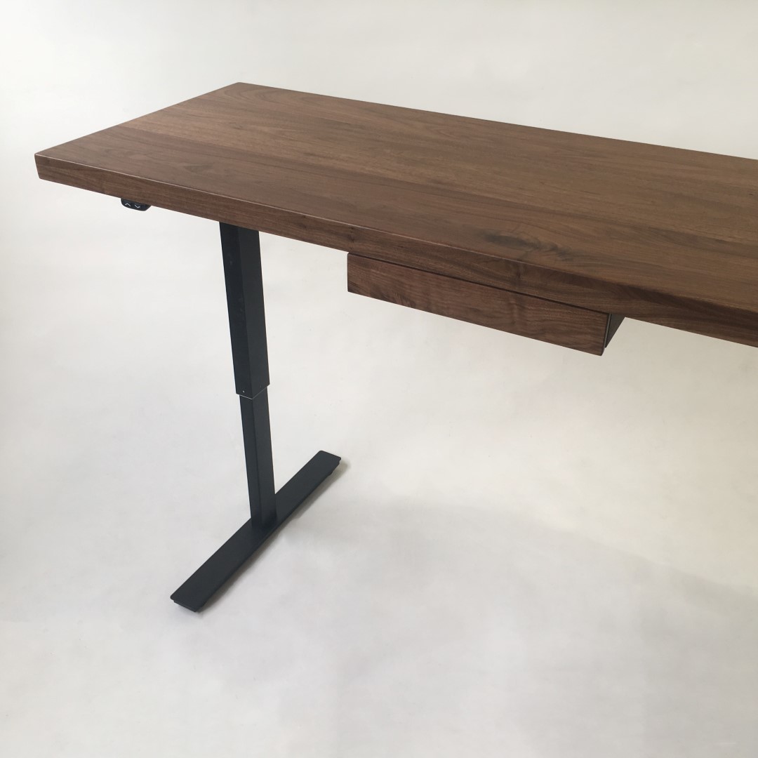The Taylor II Modern Adjustable Standing Desk Walnut Electric